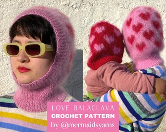 PDF file Crochet Pattern LOVE BALACLAVA