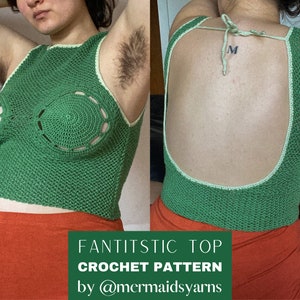 CROCHET PATTERN pdf file FanTITstic top MERMAIDSYARNS