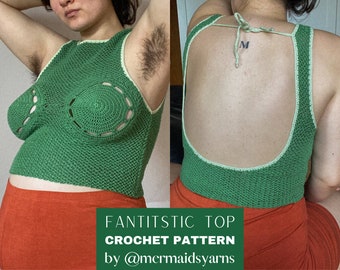 CROCHET PATTERN pdf file FanTITstic top MERMAIDSYARNS