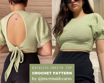 CROCHET PATTERN Backless Sweetie top