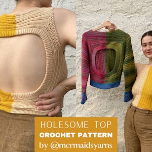 crochet pattern, PDF file, HOLEsome top