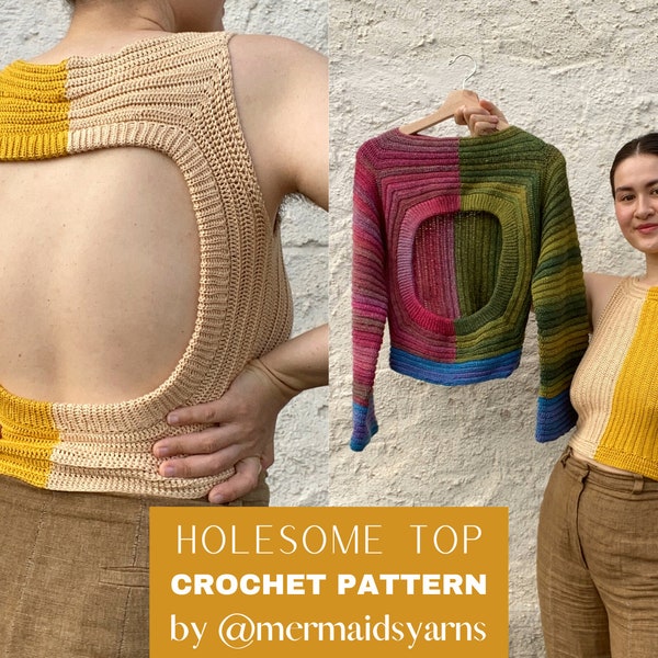 patrón de crochet, archivo PDF, top HOLEsome