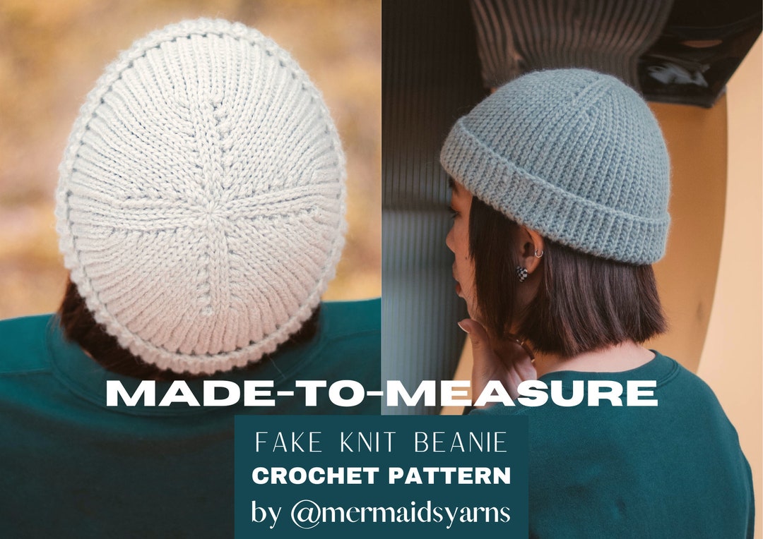 PDF File CROCHET PATTERN Fake Knit Beanie 