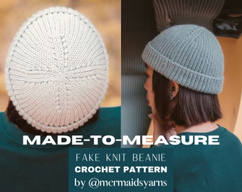 PDF file CROCHET PATTERN Fake Knit Beanie