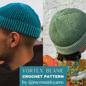 CROCHET PATTERN reversible Vortex Beanie PDF file