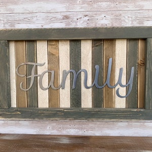 Family Sign / Weathered Wood and Metal /Rustic / Farmhouse / Plasma Cut / Wall Decor / Steel / Wall Art / Present