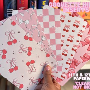 COQUETTE|KINDLE INSERT|Bow|Pink Coquette Insert|Bookish|Holographic|Kindle|Coquette Stickers|Girly Insert|11th and 12th GenPaperWhite|Cherry