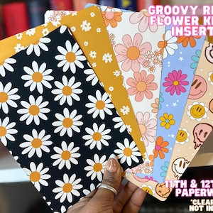 Retro Frühling Kindle Einlagen – Groovy -Flower 4|Pastell Designs für Frühling Lektüre – Kindle Paperwhite 12th Gen|11th Gen| Colorsoft