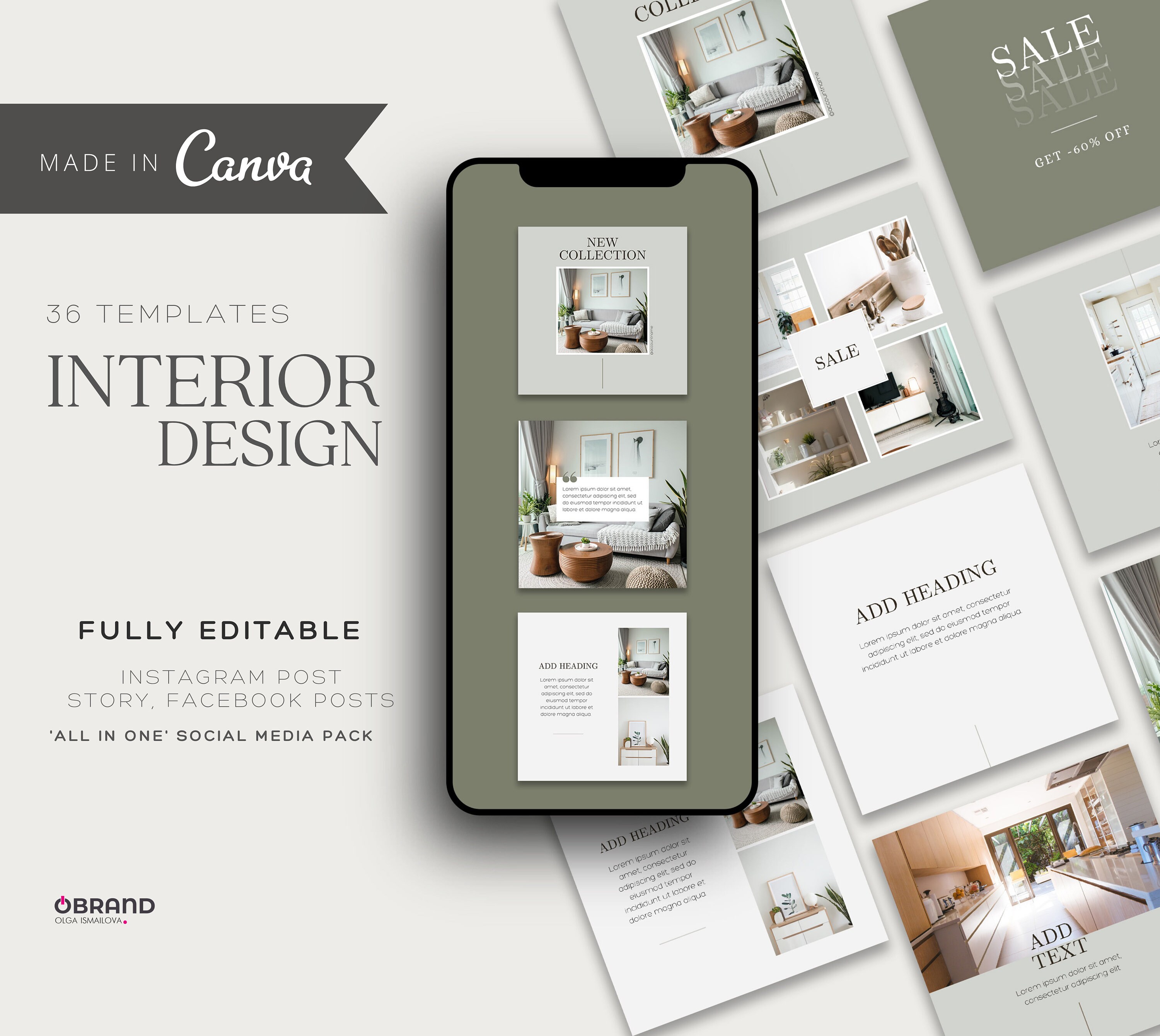 36 Interior Design Instagram Templates Canva Templates Etsy