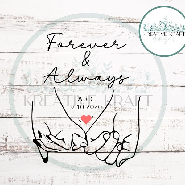 Forever and Always Couples Design| Forever and Always Pinky Swear Design| Forever and Always PNG| Forever and Always SVG| Valentines Day png