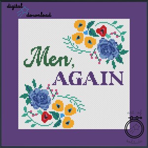 Men Again cross stitch pattern - 7.5x7.5in (download)