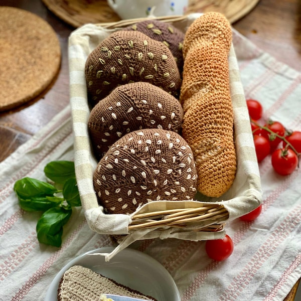 Gebreid brood voor de kinderkeuken, fantasiespel, Montessori-speelgoed, cadeau voor chef-kok