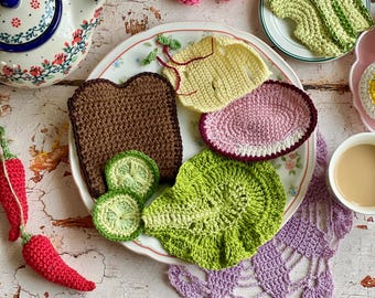 Crochet Ham and Cheese Sandwich: Amigurumi Pretend Play Food