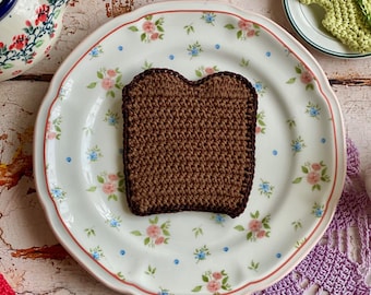 Crochet Bread Slice: Pretend Play Food, Montessori Kitchen Decor
