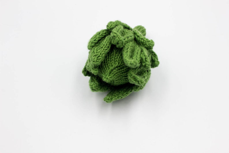 Knitted artichoke, pretend play food, educational toys for children's, educational toys, handmade toy. image 5