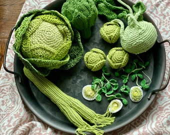 Crochet  brussels sprouts for kids kitchen, pretend play food, ecological product, soft toy for joy, miniature toy.