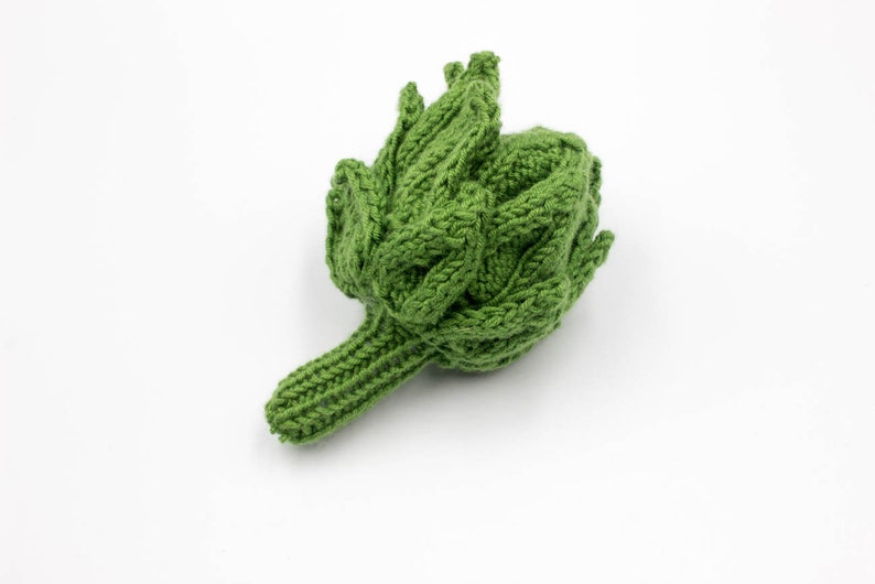 Knitted artichoke, pretend play food, educational toys for children's, educational toys, handmade toy. image 3