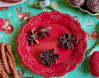 Crochet Cinnamon and Anise – Christmas Decoration, Kitchen Toy, Baking Play Set