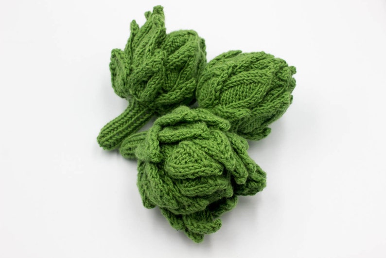 Knitted artichoke, pretend play food, educational toys for children's, educational toys, handmade toy. image 4