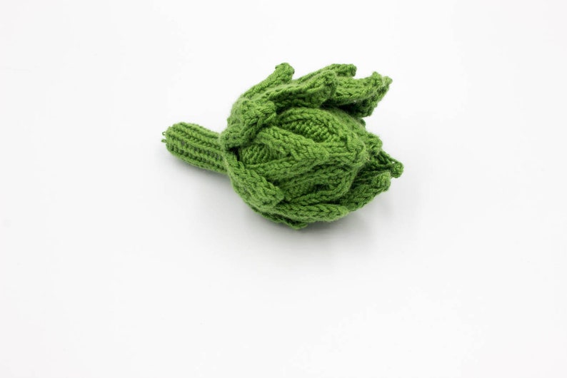 Knitted artichoke, pretend play food, educational toys for children's, educational toys, handmade toy. image 6