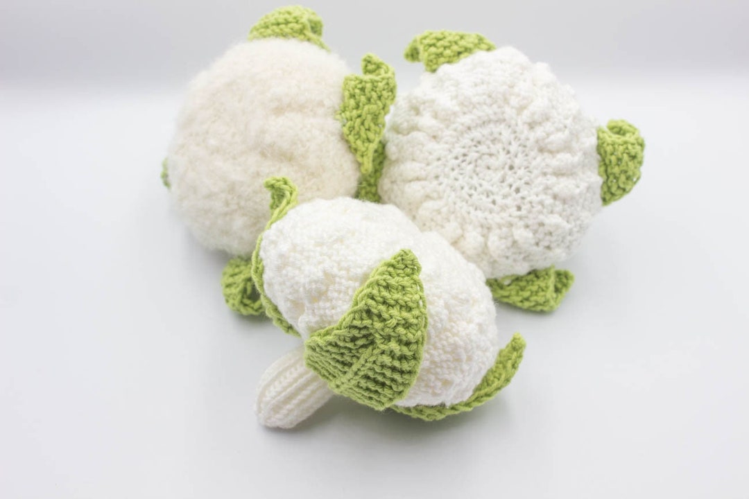 Knitted Cauliflower Toy for Children's Kitchen Etsy New Zealand