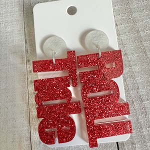 Roll Tide gameday word dangle earrings