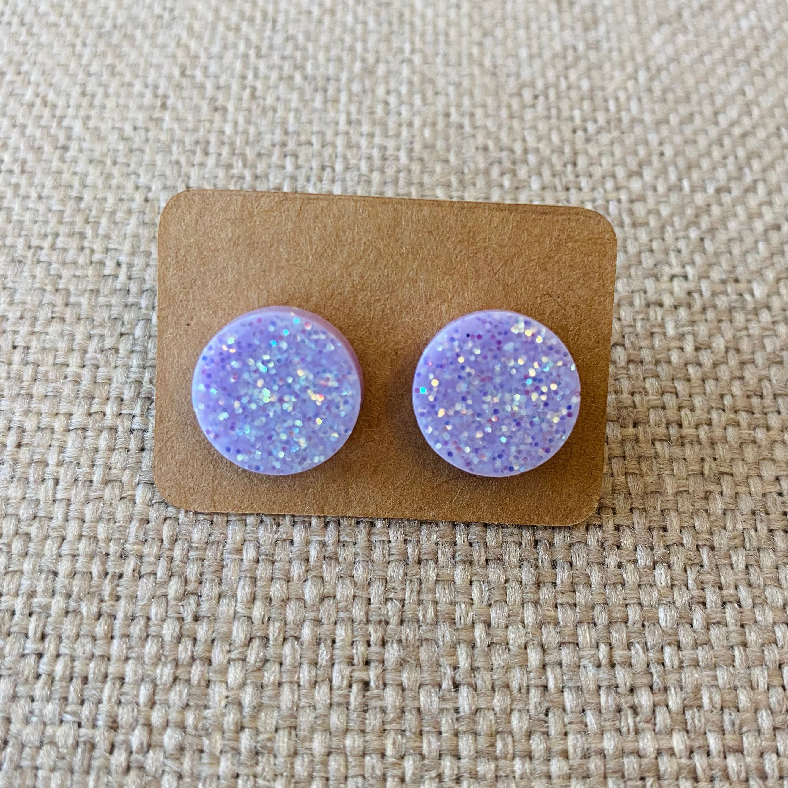 Multicolored Round Resin Stud Earrings 12mm Etsy