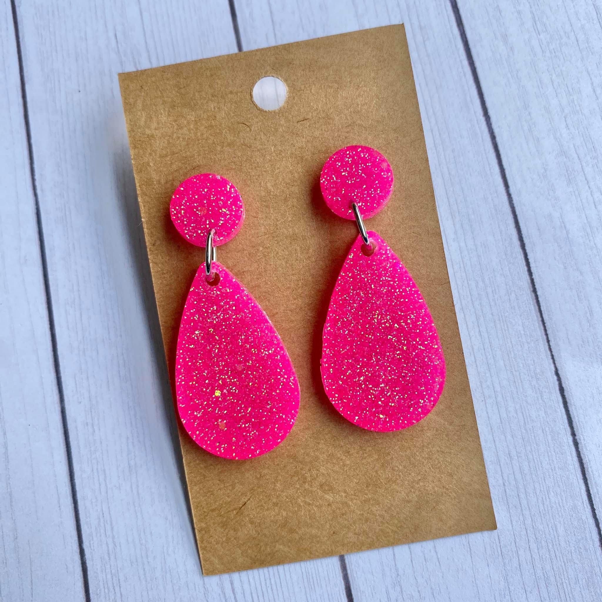 Glitter Pink Earring Glitter Pink Earring