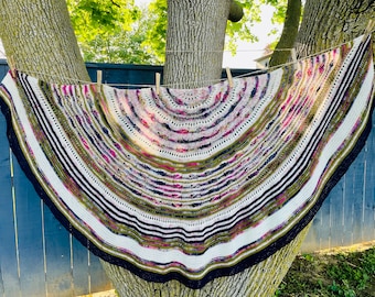 Knitting Pattern: Spring Has Hatched Half-Pi Shawl