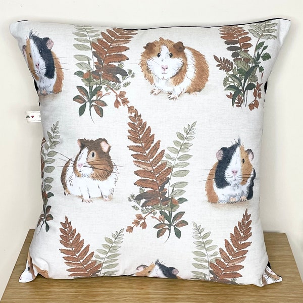 Guinea Pig Cushion Cover 16” x 16” - Piggies. Guinea Pig Lover Gift. Home Decor Living Room Nursery Bedroom. Cushion inner option. Handmade.