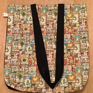 Tarot Cards Shopping Tote Lined Bag. Spiritual Reading, Mystic Gift. Reusable, Black Handles. Handmade. Christmas present gift idea afbeelding 10