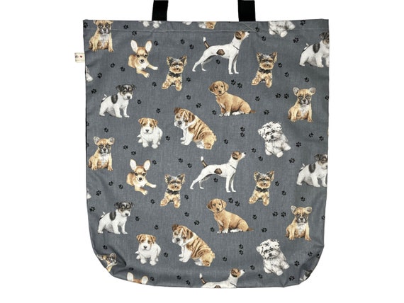 Dog print tote bag hotsell