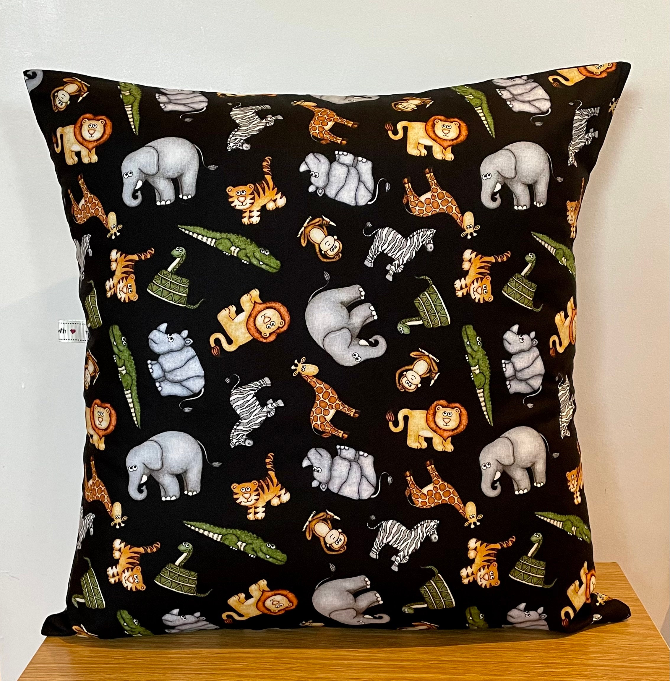 Safari Animals Cushion Cover 16 X 16 Black. Giraffe - Etsy UK Safari Animals Cushion Cover 16 X 16 Black. Giraffe - Etsy UK