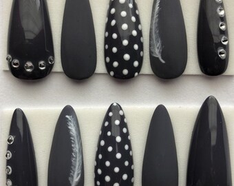 Hand Painted Glue-On Nails | Ready to Ship
