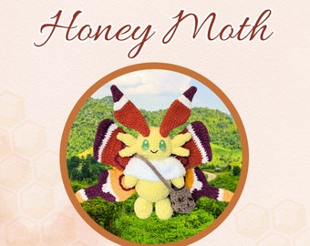 Honey Moth Crochet Pattern, PDF Digital Download, Video Game Character Amigurumi, Cute Butterfly Plushie, Geeky Gift, Gamer Present Idea
