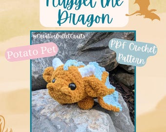 Nugget the Dragon, POTATO PET Crochet  Amigurumi Pattern