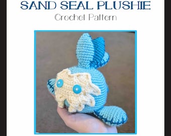 Sand Seal Plushie Crochet Pattern PDF, Video Game Amigurumi Character, Crochet Stuffed Animal, Video Game Desk Buddy, Gift For Gamers