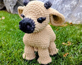 Baby Cow Crocheted Plushie, Ready To Ship Christmas Toy, Mini Highland Cow Baby Calf