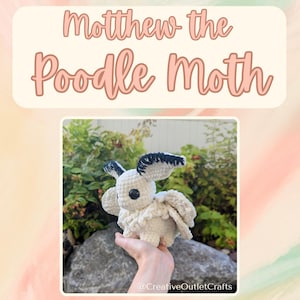 Motthew the Pudel Moth Häkelanleitung, PDF, Digital Download, Plush Amigurumi, DIY Häkelanleitung, Rosy Maple Moth Luna