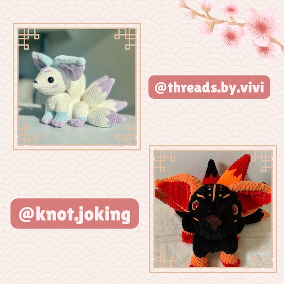 Mimi the Gumiho Crochet Pattern, Nine Tailed Fox Amigurumi