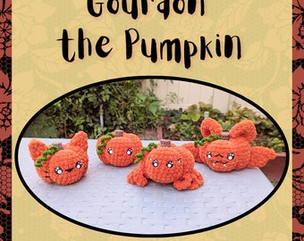 Gourdon the Pumpkin Crochet Pattern, Crocheted Cute Halloween Decorations, Amigurumi Spider Bat Cat, Beginner Friendly Pattern, Fall Decor