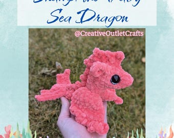 Skampi the Baby Sea Dragon Crochet Pattern, PDF Pattern Digital Download, Leafy Sea Dragon Amigurumi Instructions, Seahorse Nudibranch