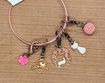 Cat-Themed Set of 5 Stitch Markers for Crochet, Wip Keeper, Journal Clips, Row Marker Set, Knitting Project Bag, Crochet Row Counter Markers