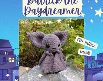 Batrick the Daydreaming Bat, Crochet  Amigurumi Pattern