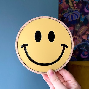 Happy Face Sign | Smile Face Decor | Teen Bedroom Decor | Colourful Happy Face Dopamine Decor Wall Art | Available in Different Colours