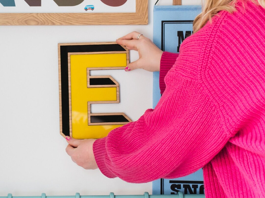 Large Yellow Letter Decoration for Bedroom Walls and Colourful Etsy
