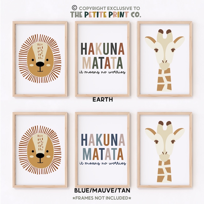 Safari Print Set || Safari Nursery Prints, Jungle Nursery Prints, Safari Playroom Prints, Jungle Playroom Prints, Safari Decor (UNFRAMED) image 5