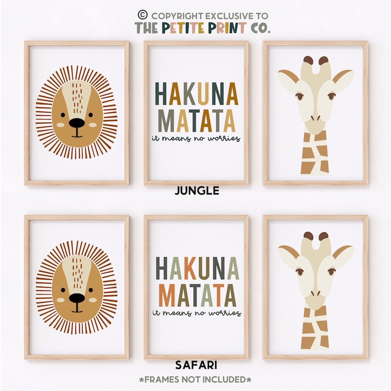 Safari Print Set || Safari Nursery Prints, Jungle Nursery Prints, Safari Playroom Prints, Jungle Playroom Prints, Safari Decor (UNFRAMED) image 2