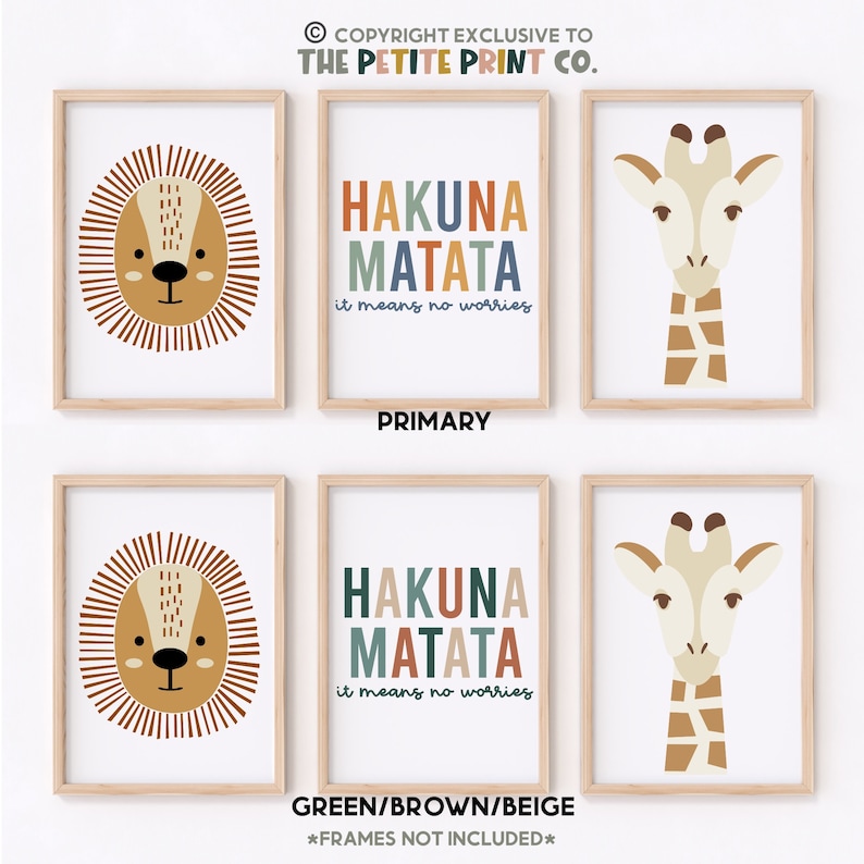Safari Print Set || Safari Nursery Prints, Jungle Nursery Prints, Safari Playroom Prints, Jungle Playroom Prints, Safari Decor (UNFRAMED) image 9