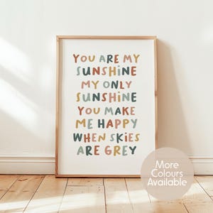 You Are My Sunshine Print || Girls Nursery Print, Nursery Print, Boys Nursery Print, Playroom Print, Nursery Decor | UNFRAMED